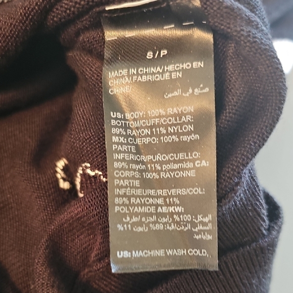 WHBM Off-the-Shoulder Black Sweater with White Dots - Picture 5 of 6